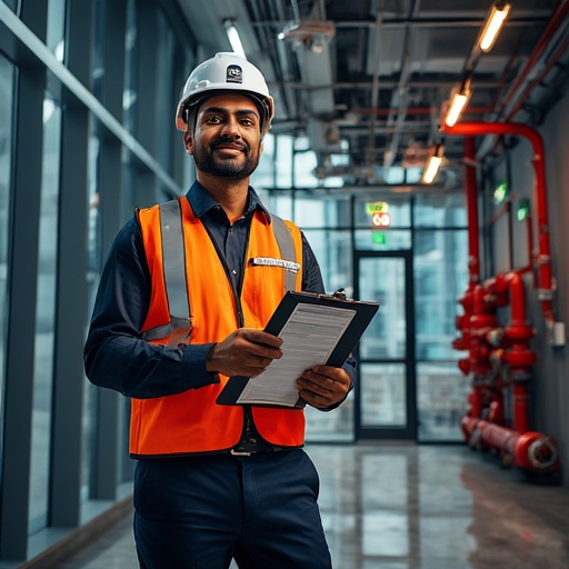 Fire Safety Engineer conducting inspection
